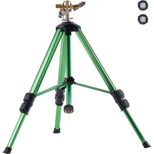 VEVOR Impact Sprinkler on Tripod Base, Heavy Duty Tripod Sprinklers with Brass Head 3/4 Connector, 360 Degree Large Area Coverage Irrigation Sprinkler, Adjustable Heights, for Yard GrayVEVOR Super Brand Day