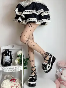 Spring Summer Musical Note Print Tights Stockings Women'S Thin Non-Run Tights