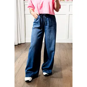 Judy Blue The Paloma High Rise Dark Wash Palazzo Jeans