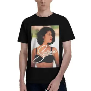 Selena Quintanilla Vintage Tejano Music T-shirt-Vintage Style Cotton T-shirt with Iconic Print, Crew Neck, Menswear Top