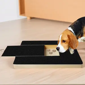 Retractable Wooden Dog Nail File & Scratchboard - Adjustable Design with Sandpaper for Effortless Nail Trimming & Interactive Playtime Fun Essential Pet Grooming Tool