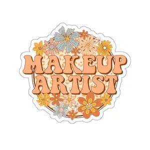 Retro Floral Makeup Artist Sticker
