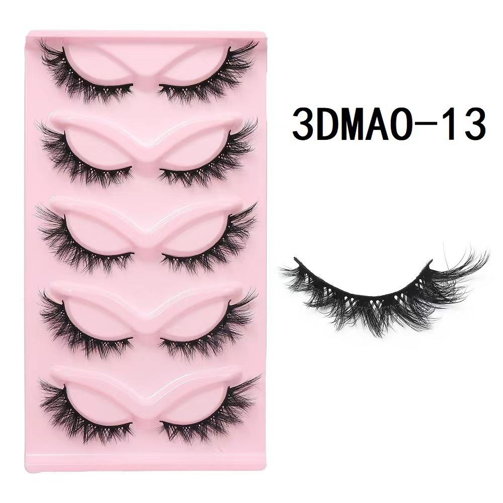 Fluffy Wispy Winged Faux Mink Lashes Cat Eye Style Reusable False Eyelash Pack