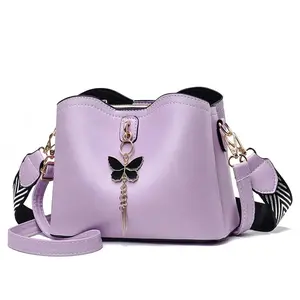 Cute Butterfly Crossbody Bag for Women – Small Leather Shoulder Purse, Trendy Mini Bucket Handbag with Adjustable Strap