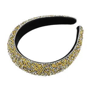 Unique Bargains Rhinestone Headbands, Diamond Bling Crystal Headband, Beaded Sparkle Thick Padded Headband