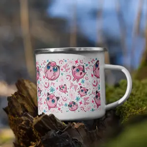Jigglypuff Pattern Enamel Mug