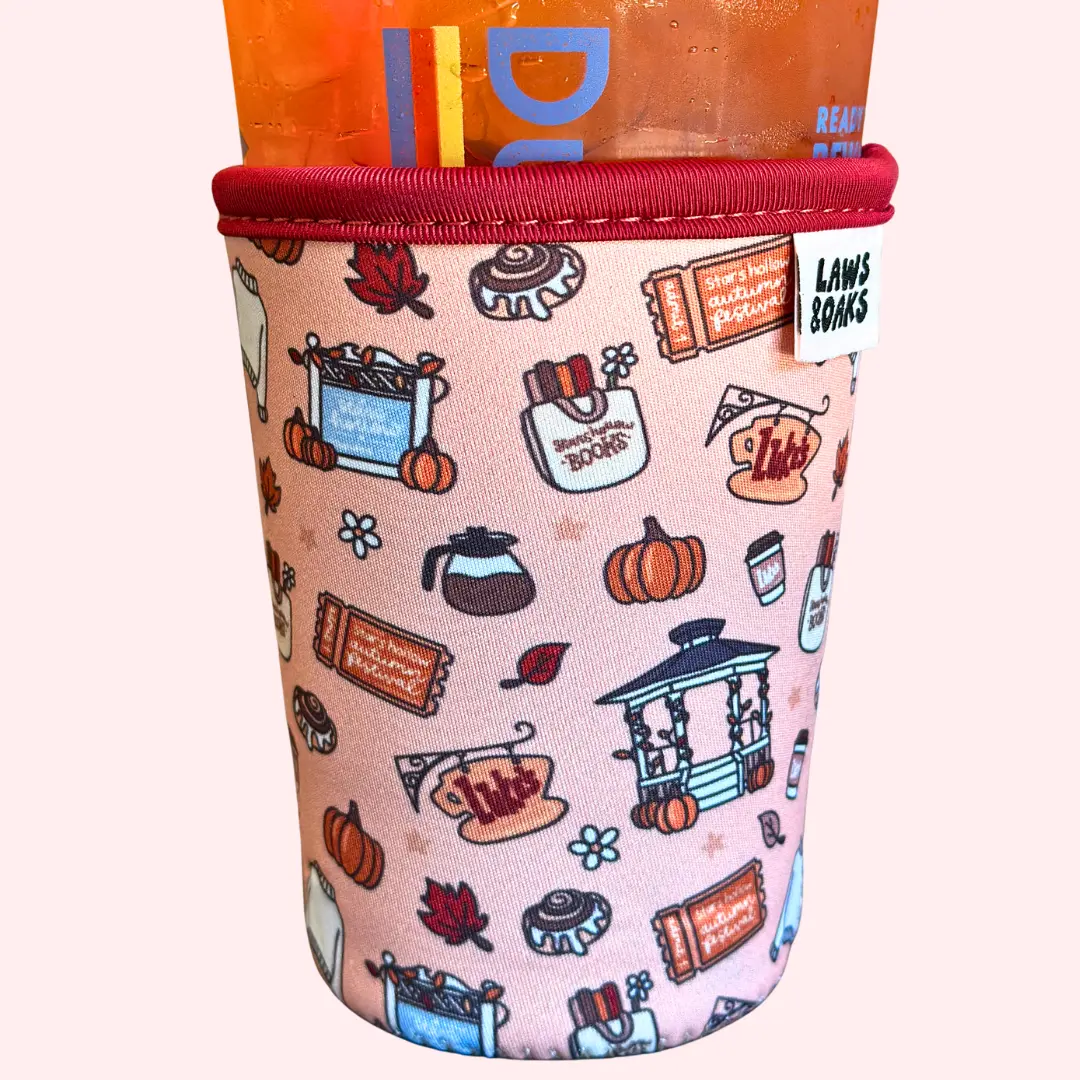 Stars Hollow Autumn Festival Drink Sleeve: Reusable 16-32oz Coffee Sleeve, Slim 12oz Energy Drink Sleeve, Koozie