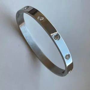Love Bangle With Cubic Zirconia Metal Coating