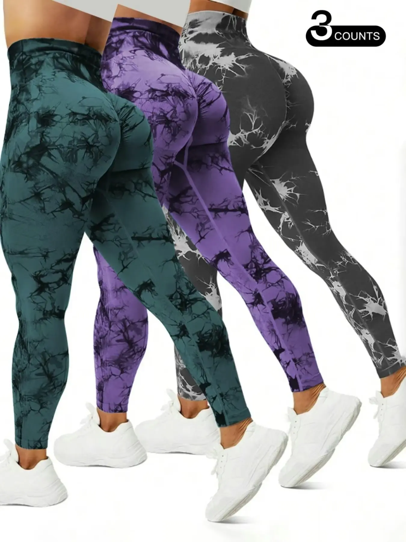 Black, dark green, purple