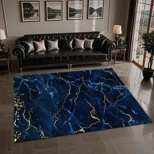 Marble Pattern Floor Mat, 1 Count Non-slip Soft Floor Carpet, Decorative Area Rug, Decorative Carpet for Home Living Room Bedroom Hotel