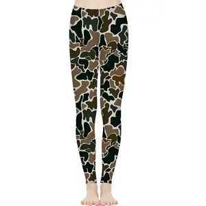 Trendy Retro Duck Camo Leggings – High-Waisted Yoga Pants for Hunting, Outdoor Adventures & Fitness Workouts