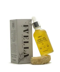 Ivella Organic Triple Nourish Hair Oil - Rosemary, Jojoba & Castor Oils - 100% Natural & Organic - Premium Grade Botanical Oil - Hair Growth & Root Strengthening - First Cold Pressed - Non-Greasy - Best for Hair Loss & Scalp Problems