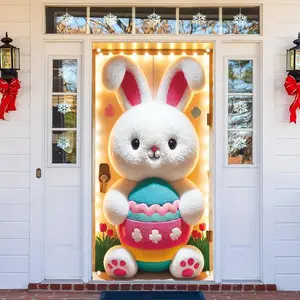 Easter Flat Door Banner, 1pc Easter Egg & Bunny Design, Perfect for Spring Seasonal Décor, Ideal for Home & Office Use