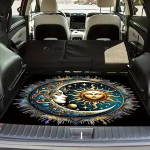 1pc [2D Flat] Mysterious Starry Sky Sun Moon Pattern Trunk Mat for - A Chic Design, Ideal for Suvs And Sedans, Maintains Cleanliness Inside, Adds an Enigmatic Allure, Made from Durable Material, a Must-Have for Vehicles