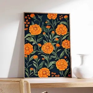 Vintage Mexican Poster, Mexican Prints, Mexican Decor, Traditional Latin Decor, Floral Print, Botanical Wall Art, Tropical Print, Unframed