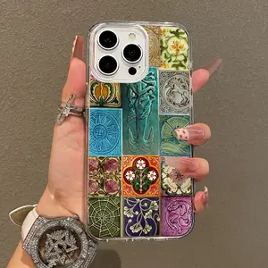 Soft Girl Magnetic Case for iPhone11/12/13/14/15/16/17/promax, Mermaid Tile Collage Lightweight, Drop-Proof, MagSafe Compatible | Perfect for Teen Girls