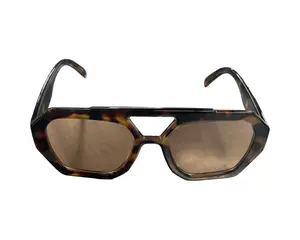 Tortoiseshell Geometric Frame Sunglasses