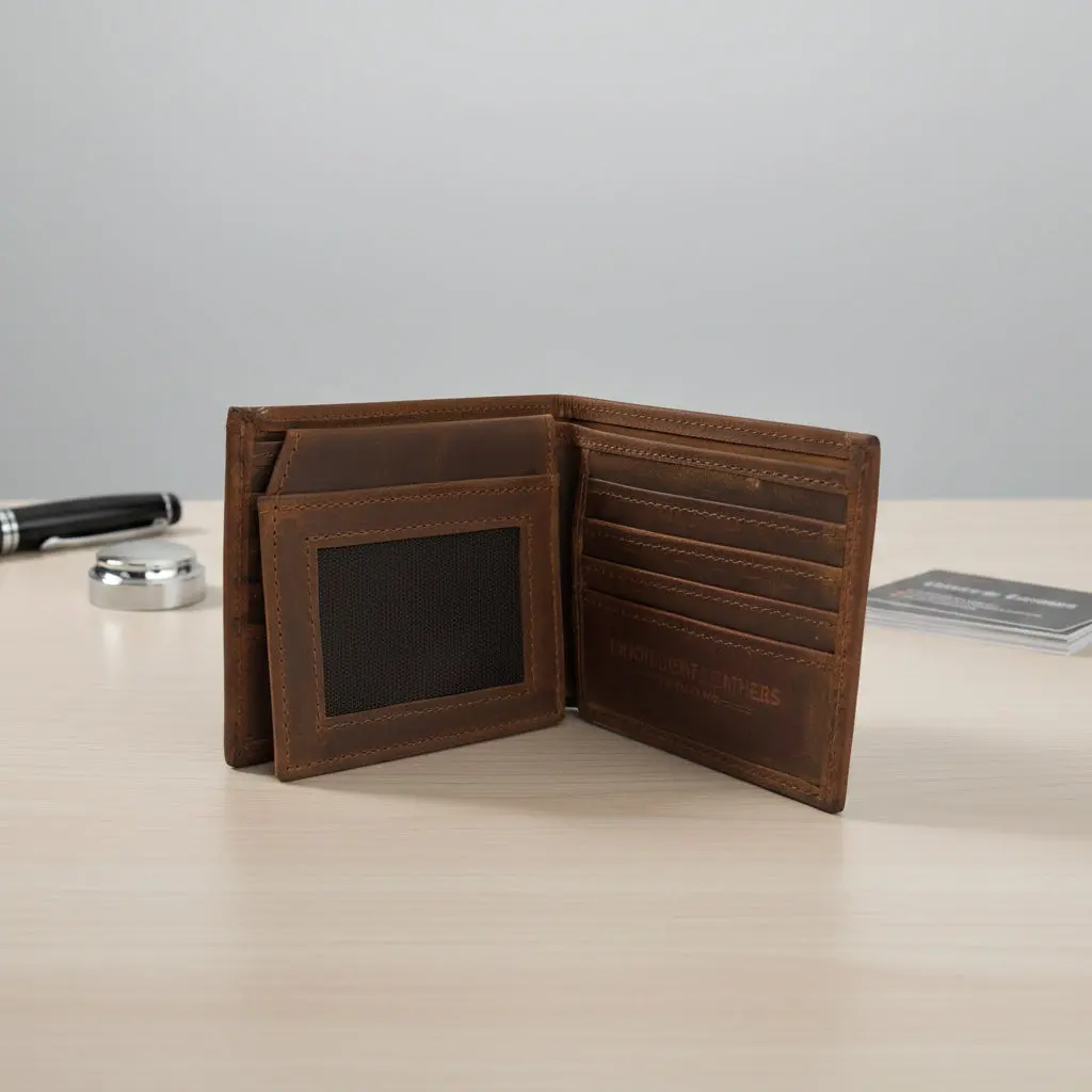 Crazy Horse Leather Bifold Wallet