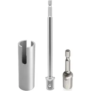 Crank Jack Adapter Tool Scissor Jack Drill Attachment - 3/8" Socket RV Jack Adapter with 2 Crank Handles (2.87” & 5.91”) T-Slot Drill Kit for Pop-up Camper Trailer Stabilizing Jacks Manual C-Jacks