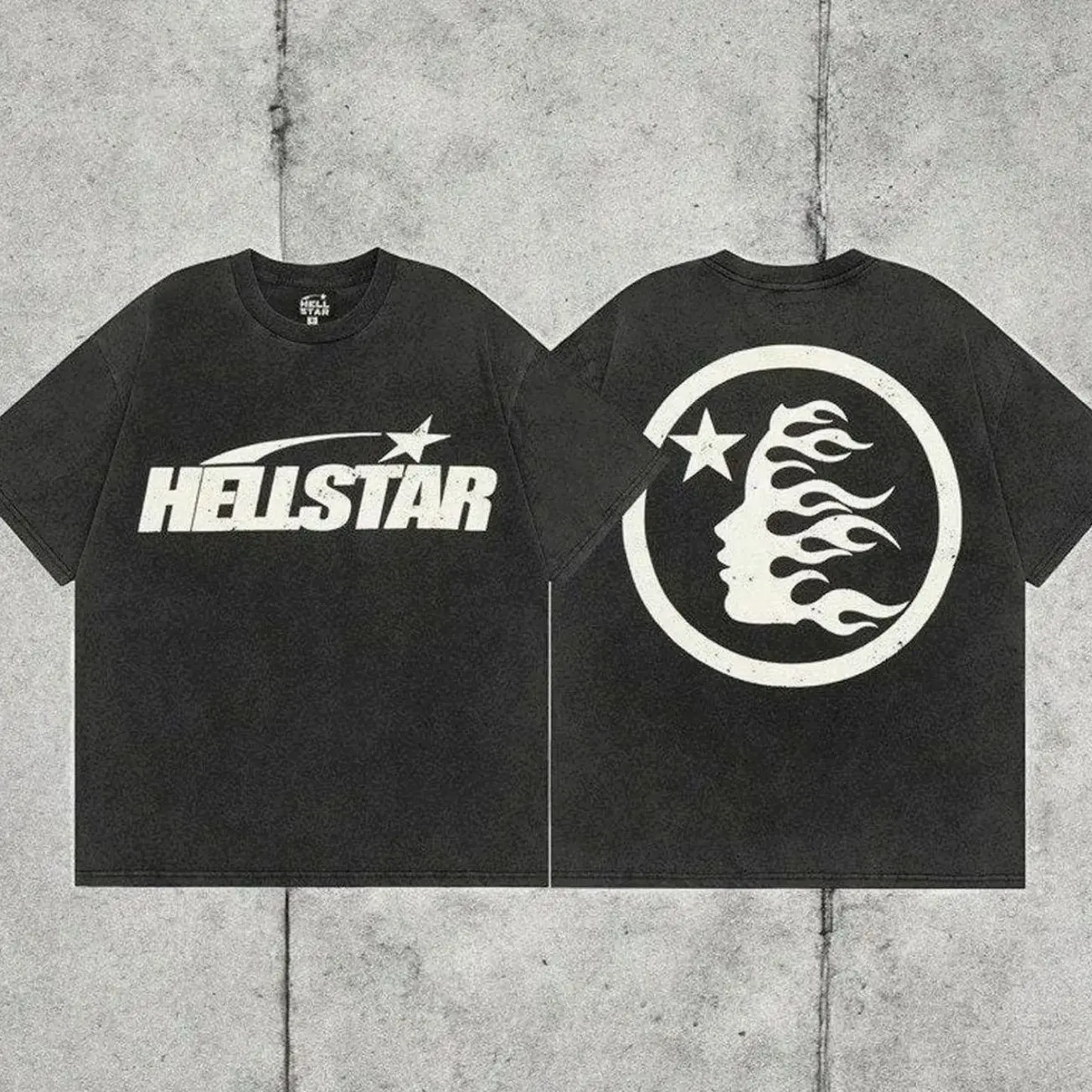 Hell-star Logo Y2K Aesthetic T Shirt, Harajuku Tee, Goth Punk T-Shirt, Alternative Clothing, Y2k Graphic Shirt, Shirt, Cotton Shirt, Vintage Shirt, Crewneck Shirt, Streetwear, Oversized T-Shirt Casual Top Unisex Gift for Him FCP 3MX