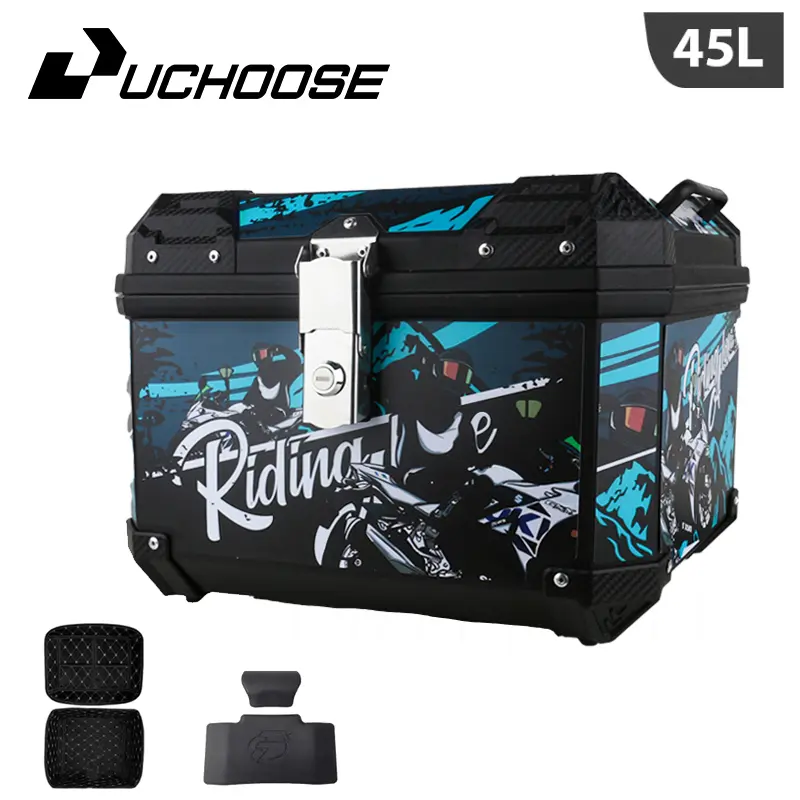 UChoose 45L Super Thick Waterproof Anti-Theft Anti-Fall Large-Capacity Motorcycle Trunk, Motorcycle Accessories for Daily Motorbike & Car Top Storage, Automotive Storage Box