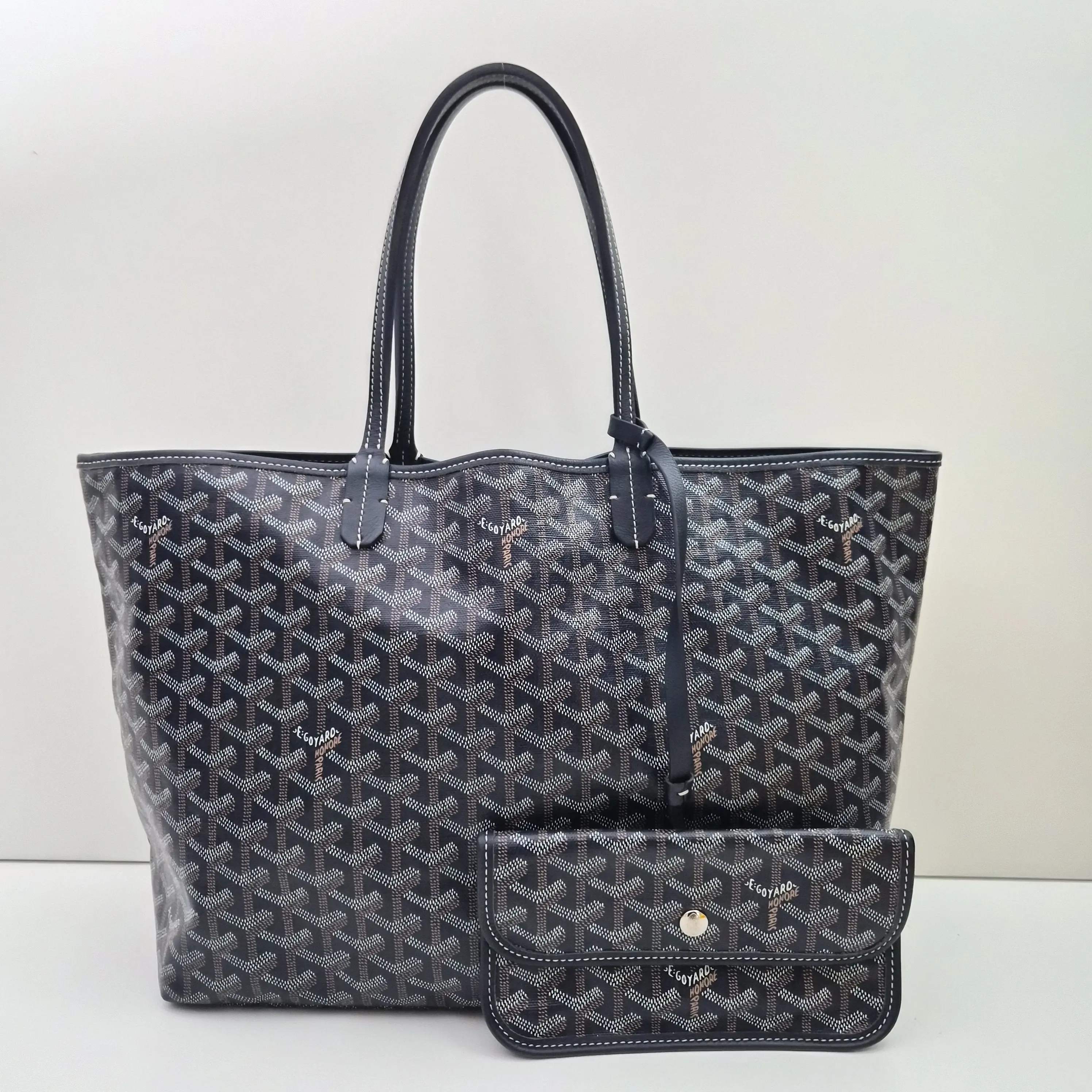 Pre-owned Goyard canvas Tote Bags Goyardine Saint Louis PM Tote Navy