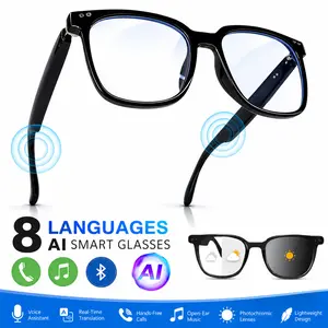 Smart glasses translation headphones TWS wireless smart device HIFI sound quality multi-function glasses BT5.4 black technology glasses unisex dual touch rechargeable long battery life can make phone calls sunglasses play music headphones
