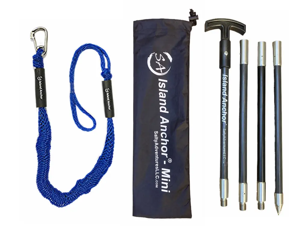 Island Anchor - Mini - 3/4" x 72" - 4 Piece -Anchor Pole Spike for PWC, Jet Ski, Kayak and Paddle Board