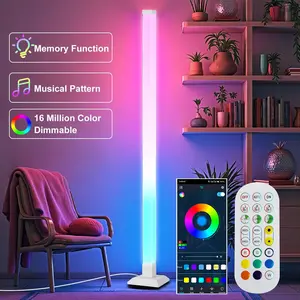 orner Floor Lamp, Smart RGB Corner Lamp with APP and Remote Control, Music Sync Standing Lamp with 16 Million DIY Colors, Modern Ambient Light for Bedroom, Living Room, Gaming Rooms
