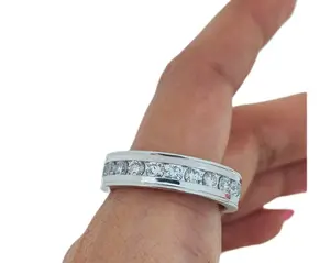 2.68 CT Round Lab Grown Diamond Eternity Band, Gold Wedding Ring