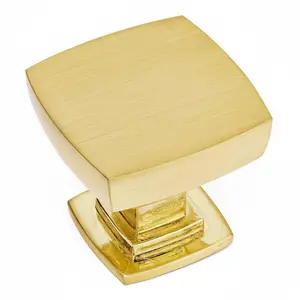 Cosmas 5232BB Brushed Brass Square Contemporary Cabinet Knob