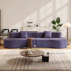 [2 Packages Ships] 118" Cashew Modular Sofa (118"W×42"D×23"H) – Viral Cloud Couch • 2 Free Gifts • No Assembly • Ultra Cozy • Aesthetic Game-Changer