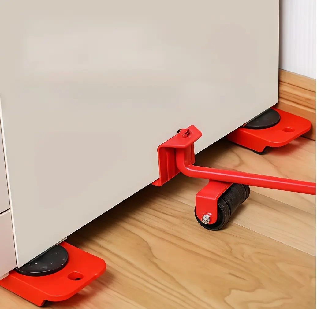 Heavy-Duty Household Relocation Tool Kit Set - Appliance Move Pry Bar, Universal Moving Pad, Heavy Load Carrier, Furniture Roller Base for Washing Machines, Refrigerators, Sofas, Cabinets