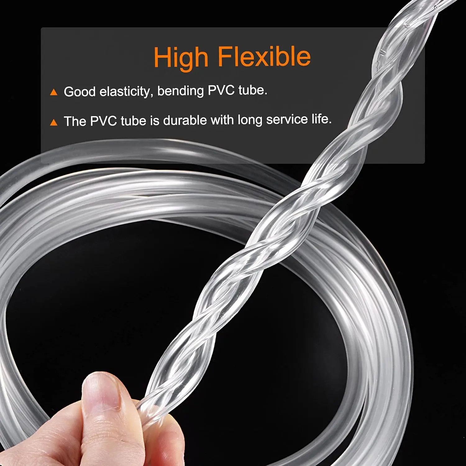 PVC Transparent Hose Vinyl Tubing 1mm ID 1.6mm OD 10ft Flexible Lightweight for Water Tube Air