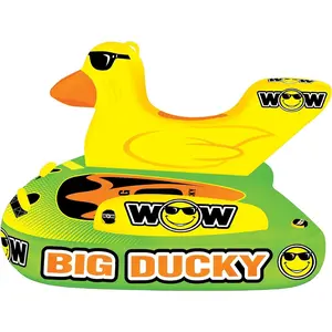WOW Sports – Big Ducky Towable Deck Tube for Boating – 1-3 Person 510 lbs Capacity – Inflatable Boat Tube for Water Sports – Youth & Adults