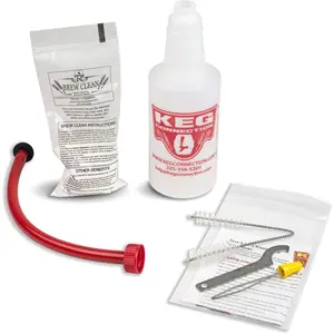 Kegconnection Kegerator  Line Cleaning Kit - Easy and Safe to Use Keg Cleaner - with Brew Clean Solution and More