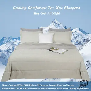 1 Pcs Cooling Comforter, Absorbs Heat to Keep Body Cool, Cooling Blanket with Q-Max 0.4 Arc-Chill Cooling Fiber for Hot Sleeper, Solid-Colored Bedding That Can Be Used Year-Round and Is Easy to Care For.