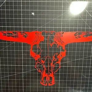 Bull skull with detail truck or car decal in weatherproof vinyl available in many colors