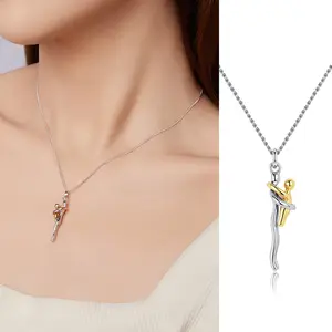 Hug Enbrace Pendant Necklace Silver Gold Two-tone Mom & Child Pendant Family Gift Mom Jewelry Necklace Jewelry Parties & Birthdays