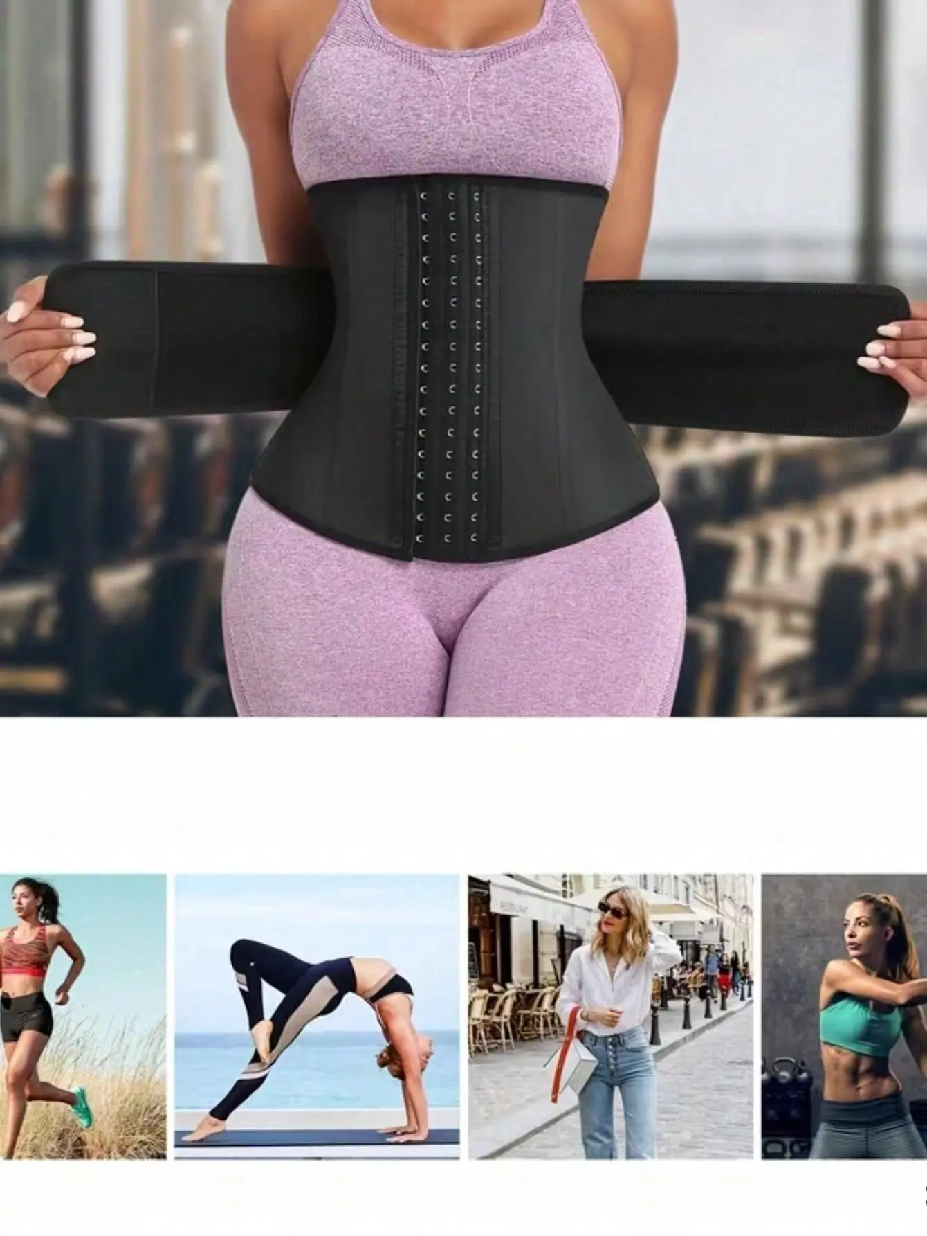 1PCS Women's Waist Trainer - Slimming Tummy Control Belt With 3 Hooks, Hand Washable, Enhances Workouts & Posture Support, Black , Tummy Control Shapewear