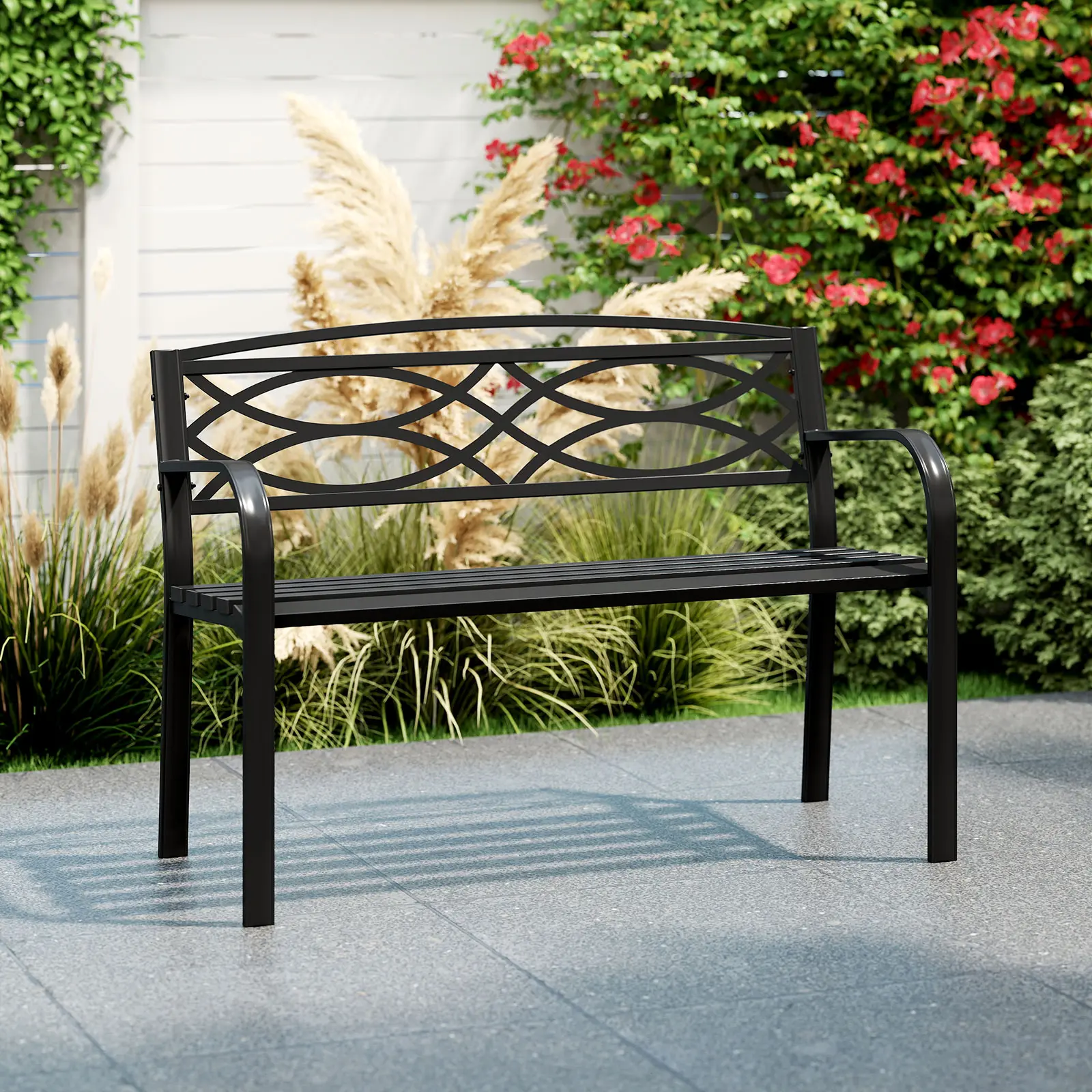 COSTWAY - 18-Inch Outdoor Wood Bar Stools Set of 2 with Round Seat and Footrest COSTWAY - 18-Inch Outdoor Wood Bar Stools Set of 2 with Round Seat and Footrest