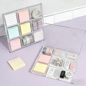 Clear Acrylic 9-Grid Badge Display Frame | Transparent Pin Organizer for Anime Pins & Badges