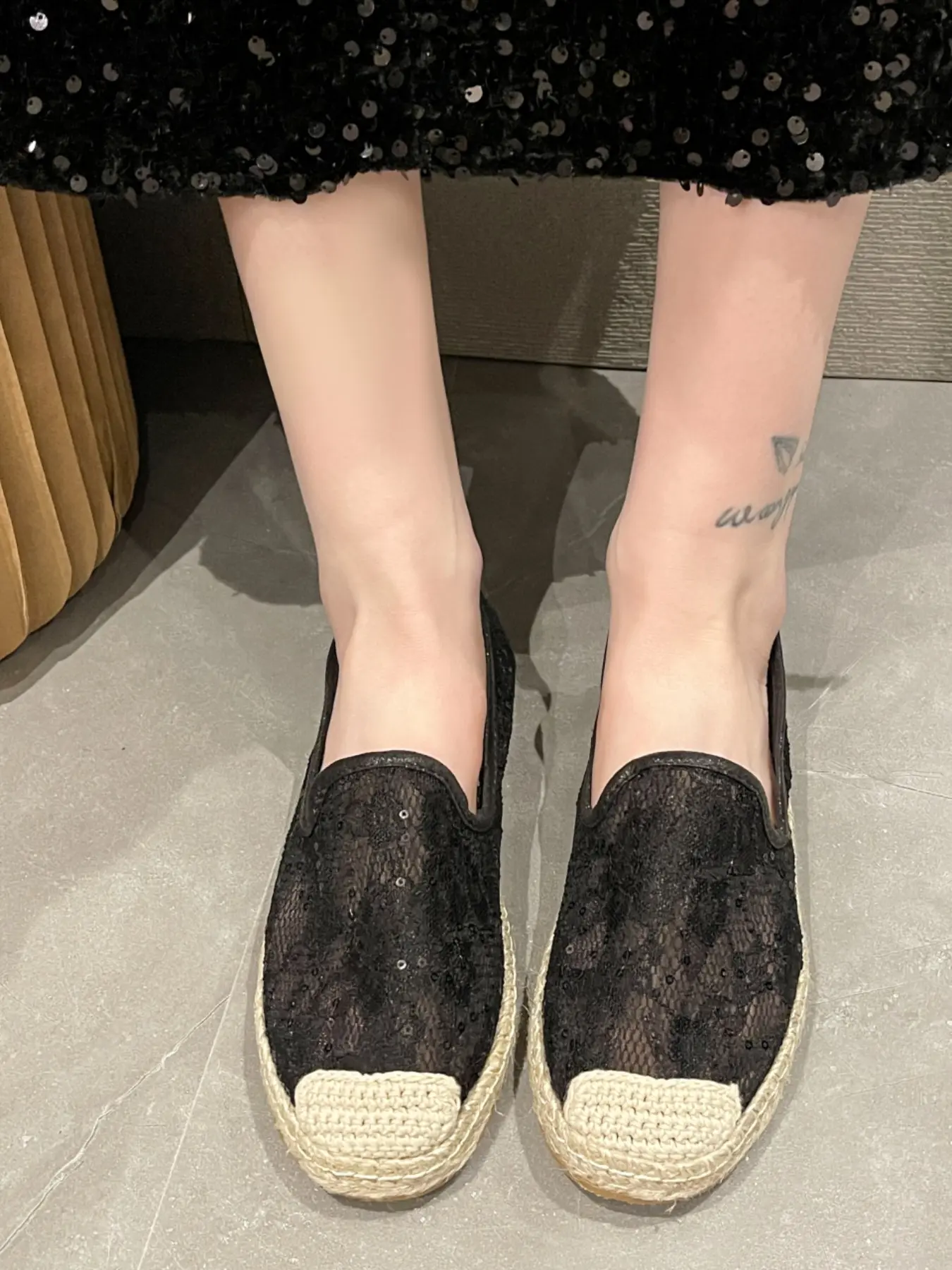 Women's Fashionable Design Slip on Flats, Slip On Style, Casual Comfortable Breathable Lace Upper Shoes, All-match Commuter Shoes for Work & Daily Wear