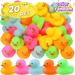 20pcs Multicolor Mini Rubber Duck Toys, Colored Little Ducks Party Supplies, Perfect Birthday & Holiday Gift Ideas