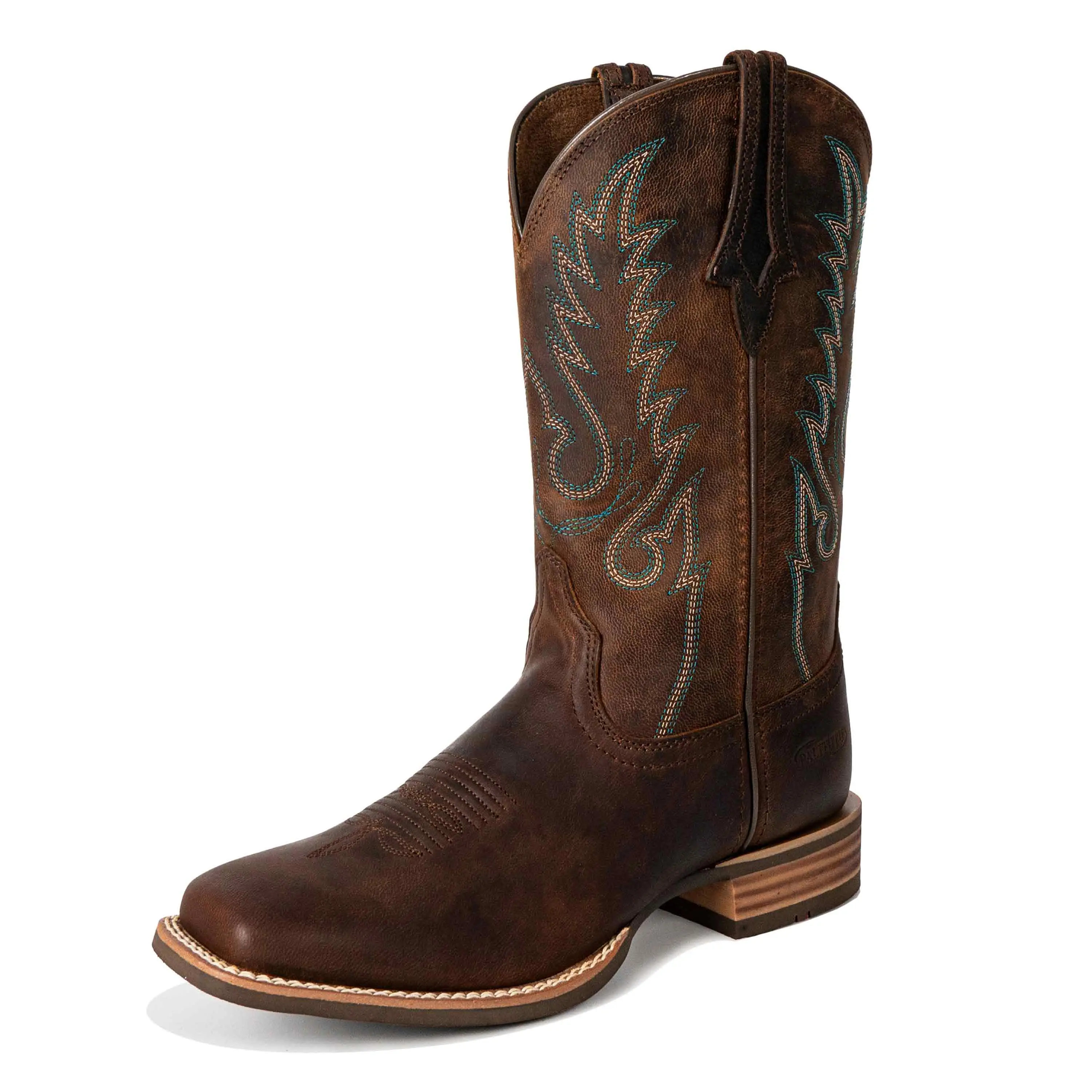 【Genuine Leather】Palitutu Women Western boots Hand Painted, Square Toe, Full Grain Cowhide, 4-Layer Composite Sole  PLT203603/PLT203607