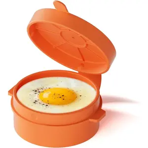 Microwave Egg Cooker, Microwave Egg Maker For Breakfast Sandwich, Silicone Egg Bite Molds For Scrambled Eggs Muffins, Safe for Oven Air Fryer, Dishwasher-Safe Orange