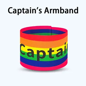 Football Captain Armband, Exclusive Team Gift, Adjustable Elastic Rainbow Arm Band, Soccer Basketball Coach Badge, Soccer Training Equipment