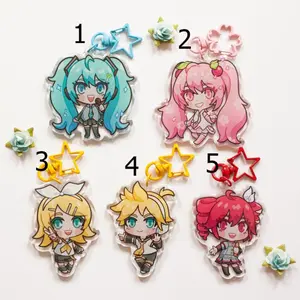 Vocaloid Acrylic Keychain: Hatsune Miku, Sakura Miku, Kagamine Rin & Len