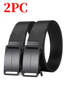 Two-Pack Neutral Lightweight Metal-Free Plastic Linen Belts, Casual Waist Belt, Breathable Comfortable Outdoor Durable, Ideal for Daily Wear