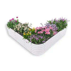 A ANLEOLIFE 81x81x18in Heart-Shaped Large Galvanized Raised Garden Beds,Anti-Rust & Easy-Setup Outdoor